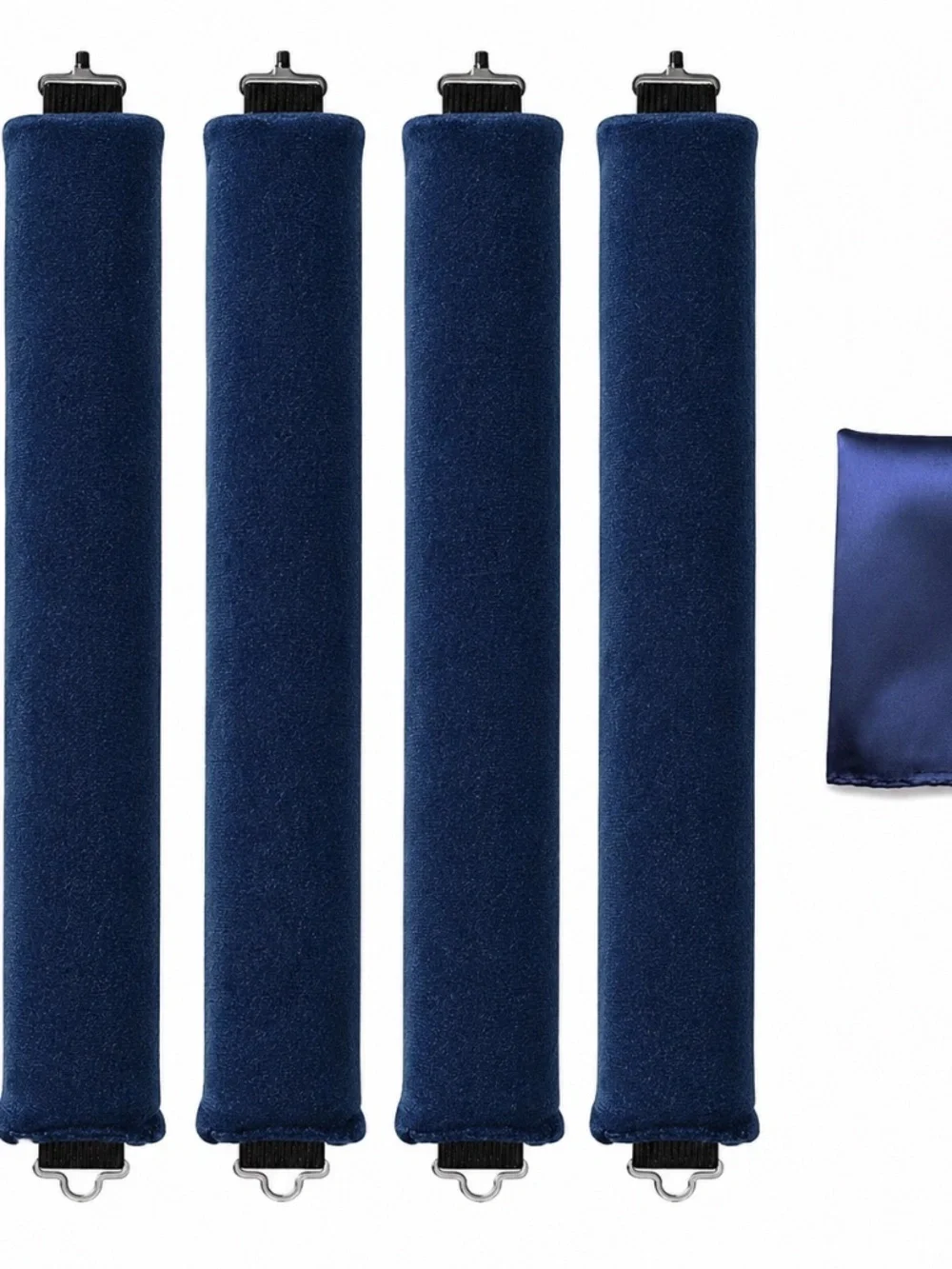 Heatless Hair Curler Rods Set 4 Velvet Foam Hair Rollers + 1 Satin Hair Scarf